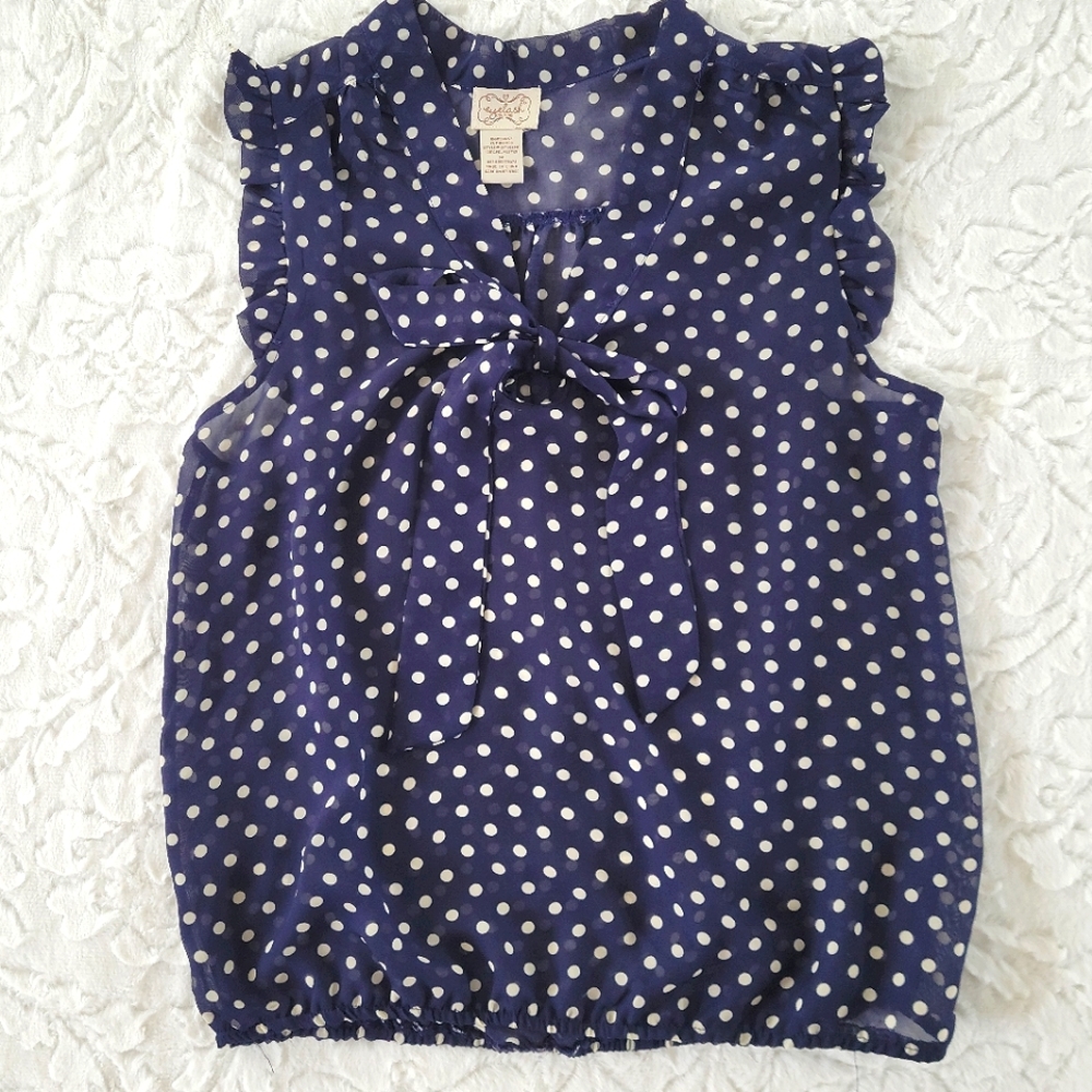 Polka dot sheer blouse